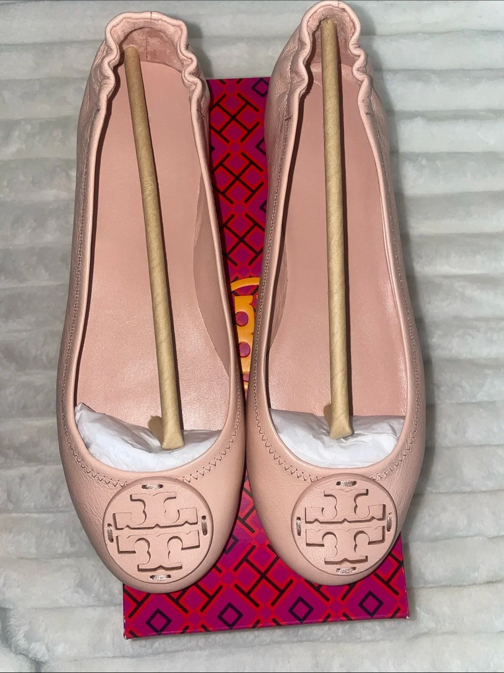 NIB Tory Burch Minnie Travel Ballet in Pink Brick- Women’s size 7.5